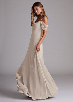 Azazie Marley Bridesmaid Dresses Frost A-Line Off the Shoulder Chiffon Convertible Dress image3