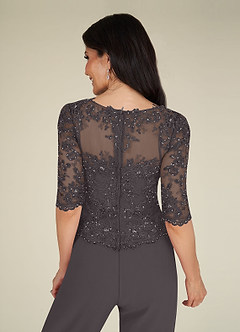 Azazie Florida Mother of the Bride Dresses Steel Grey Jumpsuit/Pantsuit Sequins Chiffon Dress image14