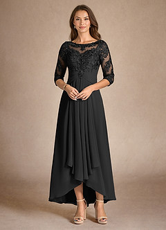 Azazie Marietta Abiti per la Madre della Sposa Abito A-Line in Pizzo Nero image4