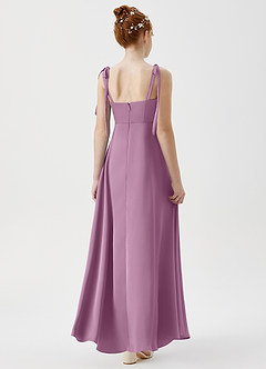 Azazie Rosey Junior Robe Trapèze en Satin extensible Encolure en Forme de Cœur Glycine image2