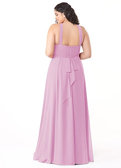 Azazie Dixie Bridesmaid Dresses Candy Pink A-Line Halter Pleated Chiffon Dress image9