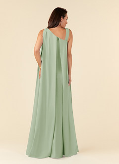Azazie Franchesca vestidos de madre de la novia Vestido de Salvia Polvorienta de Chifón elástico de Sirena con Plisado image5