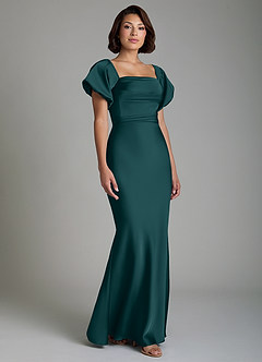 Azazie Lea Bridesmaid Dresses Pine Mermaid Off the Shoulder Stretch Satin Convertible Dress image9