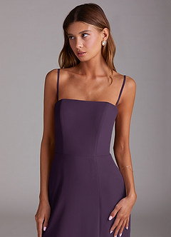 Azazie Wren 신부 들러리 드레스 A라인 스트랩리스 쉬폰 티 길이 드레스 image6