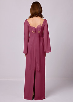 Barbie ♥ Azazie Final Sale Dusty Blue Sheath Bow Chiffon Dress image5