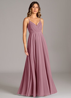 Azazie Amani Bridesmaid Dresses Vintage Mauve A-Line Pleated Chiffon Dress image5