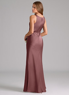 Azazie Allettie Bridesmaid Dresses Vintage Mauve Mermaid Stretch Satin Dress image2