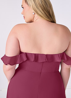 Barbie ♥ Azazie Bridesmaid Dresses Mulberry A-Line Off the Shoulder Chiffon Convertible Dress image6