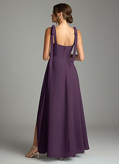 Azazie Debra Bridesmaid Dresses Plum A-Line with Pockets Chiffon Convertible Dress image10