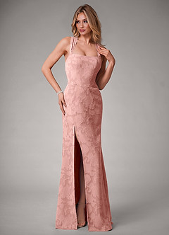 Azazie Luci Bridesmaid Dresses Rosette Mermaid Pleated Floral Burnout Convertible Dress image6
