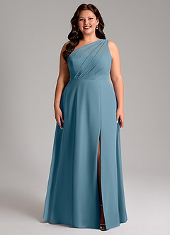 Azazie Phaedra Bridesmaid Dresses Bermuda A-Line One Shoulder Chiffon Dress image9