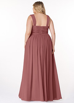 Azazie Zapheira Bridesmaid Dresses Amethyst A-Line Ruched Chiffon Dress image8