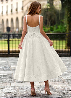 Sephone Cream Beading Rhinestone Jacquard Maxi Dress image2