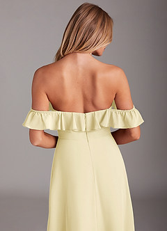 Azazie Lyra Bridesmaid Dresses Lemon Sorbet A-Line Chiffon Convertible Dress image8
