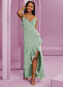 Barbie ♥ Azazie Bridesmaid Dresses Agave Sheath Chiffon Dress image3