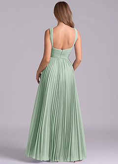 Azazie Mina Bridesmaid Dresses Agave A-Line Pleated Chiffon Dress image7