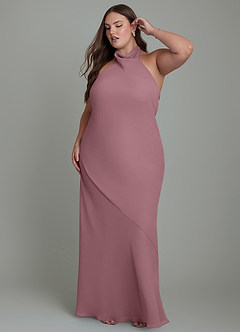 Azazie Velli Bridesmaid Dresses Amethyst Mermaid High Neck Chiffon Dress image11