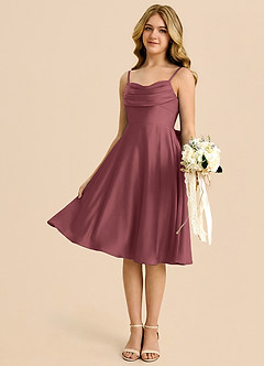 Azazie Bear Klä av A-Line i Stretch Satin Älskling Halsringning image4