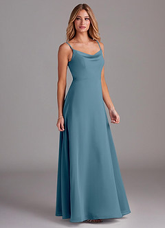 Azazie Daenerys Abiti da Damigella Abito A-Line in Chiffon con Scollo a Cappuccio Bermuda image5