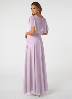 Azazie Jamie Brautjungfernkleider A-Linie Chiffon Kleid Frostiges Flieder image4