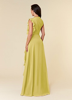 Azazie Narine 신부의 어머니 드레스 A라인 주름진 쉬폰 플로어 길이 드레스 image4