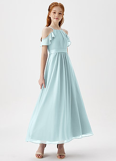 Azazie Chaya Junior Mist A-Line Off the Shoulder Chiffon Dress image6