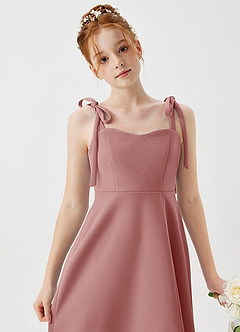 Azazie Rosey Junior Dusty Rose A-Line Sweetheart Neckline Stretch Crepe Dress image7