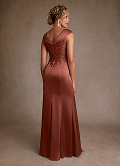 Azazie Santa Monica vestidos de madre de la novia Vestido de Castaño de Encaje de Corte en A image2