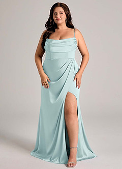 Azazie Johana Vestidos de damas de honor Vestido de Neblina de Satén Elástico de Corte Sirena Convertible con Vestidos sin tirantes image15