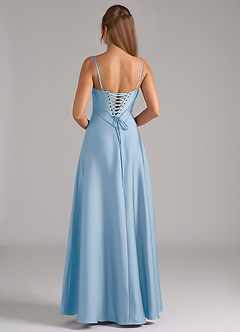 Azazie Valentine Suknie dla druhen Linia A Gorset Satyna elastyczna Do ziemi Sukienka image5