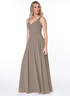 Azazie Briena Schlussverkauf A-Linie Schleifen Chiffon Kleid Dusk image5