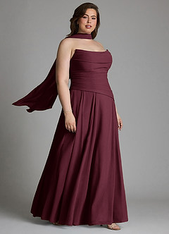 Azazie Gabriela Brudepigekjoler A-linje Korset Chiffon Gulv-længde Kjole image19