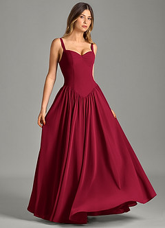 Azazie Evadina Suknie dla druhen Linia A Gorset Szyfon Do ziemi Sukienka image3