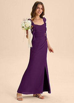 Azazie Jessamine Junior Klä av Sjöjungfru i Chiffong Älskling Halsringning image4