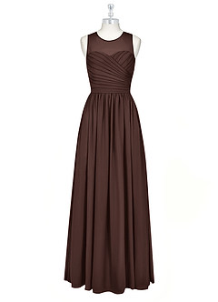 Azazie Nina Bridesmaid Dresses Ganache A-Line Pleated Chiffon Dress image6