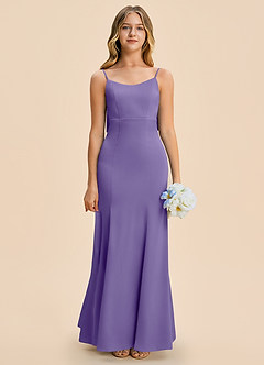 Azazie Lioren Junior Tahiti Sheath Bow Stretch Satin Dress image5