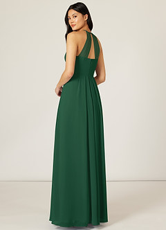 Azazie Sarah Brautjungfernkleider Empire Plissee Chiffon Kleid Dunkelgrün image5