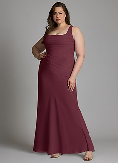 Azazie Agustina Bridesmaid Dresses Cabernet Mermaid Corset Chiffon Dress image8