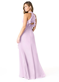 Azazie Aviv Bridesmaid Dresses Frosted Lilac A-Line Pleated Chiffon Dress image2
