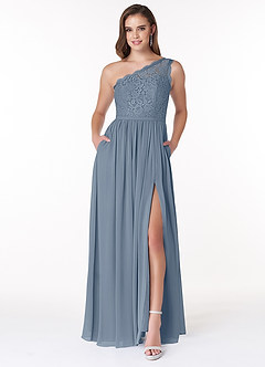 Azazie Demi Bridesmaid Dresses Twilight A-Line One Shoulder Chiffon Dress image1