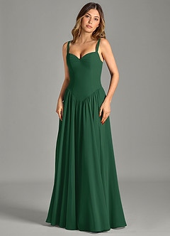 Azazie Evadina Suknie dla druhen Linia A Gorset Szyfon Do ziemi Sukienka image4