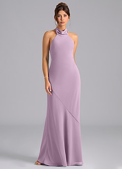 Azazie Velli Bridesmaid Dresses Wisteria Mermaid Bow Chiffon Dress image6
