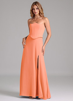 Azazie Jenilyn Bridesmaid Dresses Sunset A-Line Strapless Chiffon Dress image3