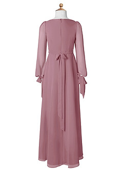 Azazie Leonia Junior Vintage Mauve A-Line with Pockets Chiffon Dress image8