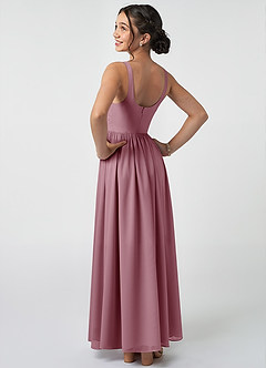 Azazie Keyla Junior Vintage Mauve A-Line Pleated Chiffon Dress image4