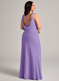 Azazie Rylina Vestidos de damas de honor Vestido de Tahití de Gasa de Corte Sirena con Plisado image11