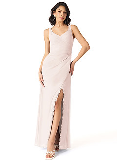 Azazie Renessa Final Sale Agave A-Line Lace Chiffon Dress image1