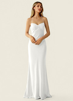 Valerianaire White Beading Satin Prom Dress image3