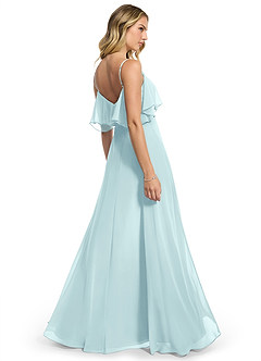 Azazie Jean Bridesmaid Dresses Sea Glass A-Line Chiffon Convertible Dress image2