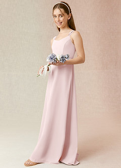 Azazie Denice Junior Blushing Pink A-Line Chiffon Dress image5